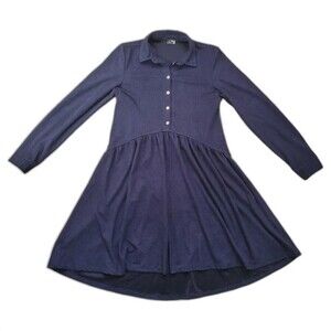 Wear Me Dress Women XS Long Sleeve A Line Flair Twirl Dance Button Cozy